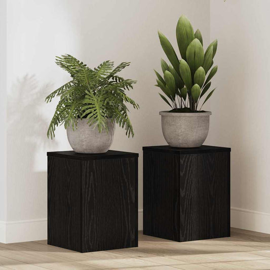 Pflanzenständer 2 pcs Schwarze Eiche 25 x 25 x 35 cm