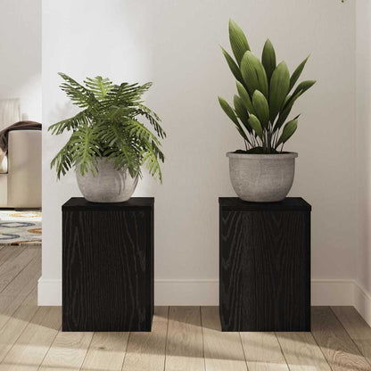Pflanzenständer 2 pcs Schwarze Eiche 25 x 25 x 35 cm