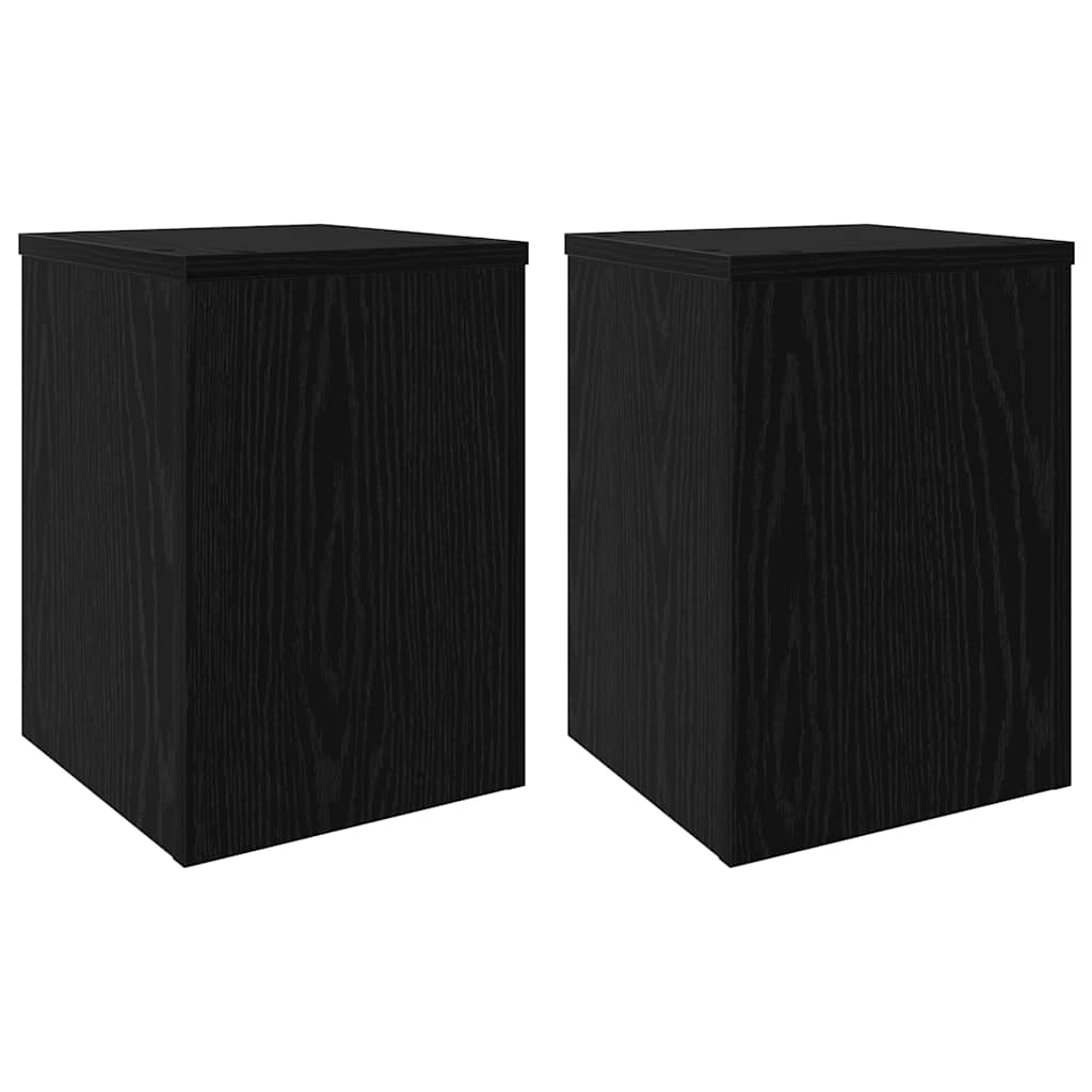 Pflanzenständer 2 pcs Schwarze Eiche 25 x 25 x 35 cm