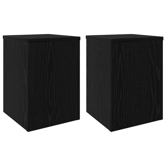 Pflanzenständer 2 pcs Schwarze Eiche 25 x 25 x 35 cm