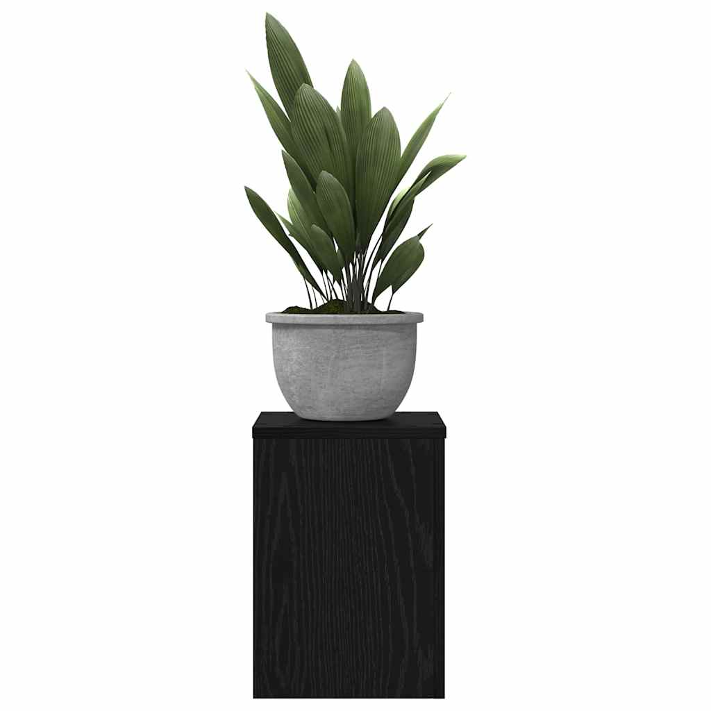 Pflanzenständer 2 pcs Schwarze Eiche 25 x 25 x 35 cm