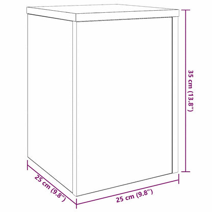 Pflanzenständer 2 pcs Schwarze Eiche 25 x 25 x 35 cm