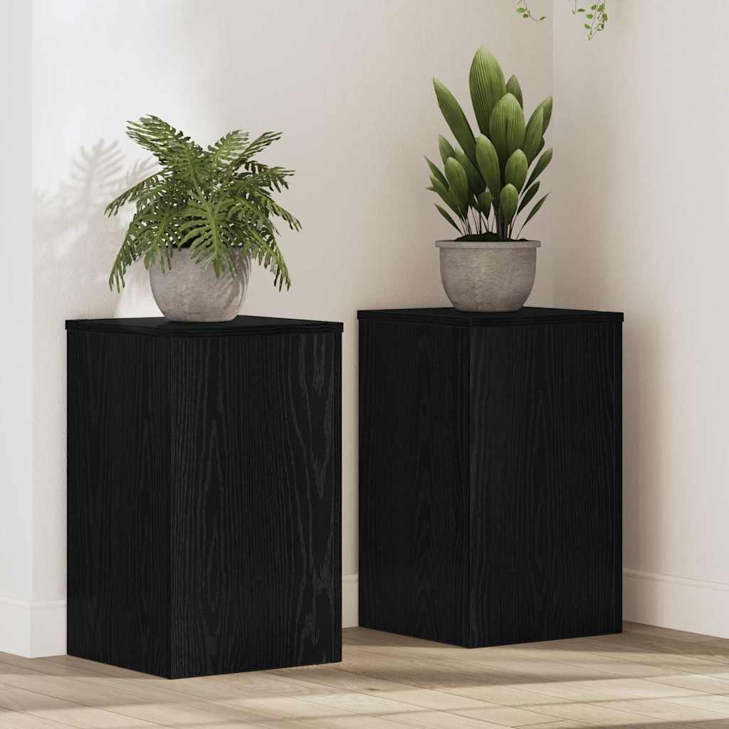 Pflanzenständer 2 pcs Schwarze Eiche 30 x 30 x 50 cm