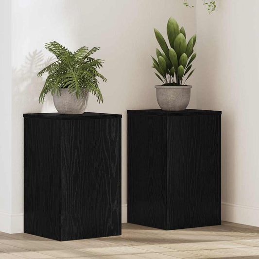 Pflanzenständer 2 pcs Schwarze Eiche 30 x 30 x 50 cm