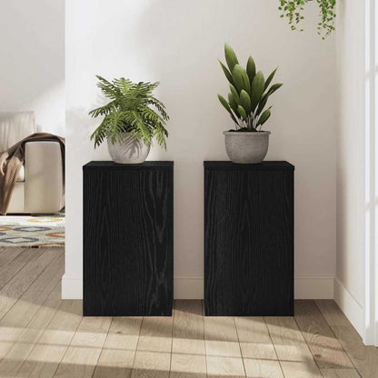 Pflanzenständer 2 pcs Schwarze Eiche 30 x 30 x 50 cm
