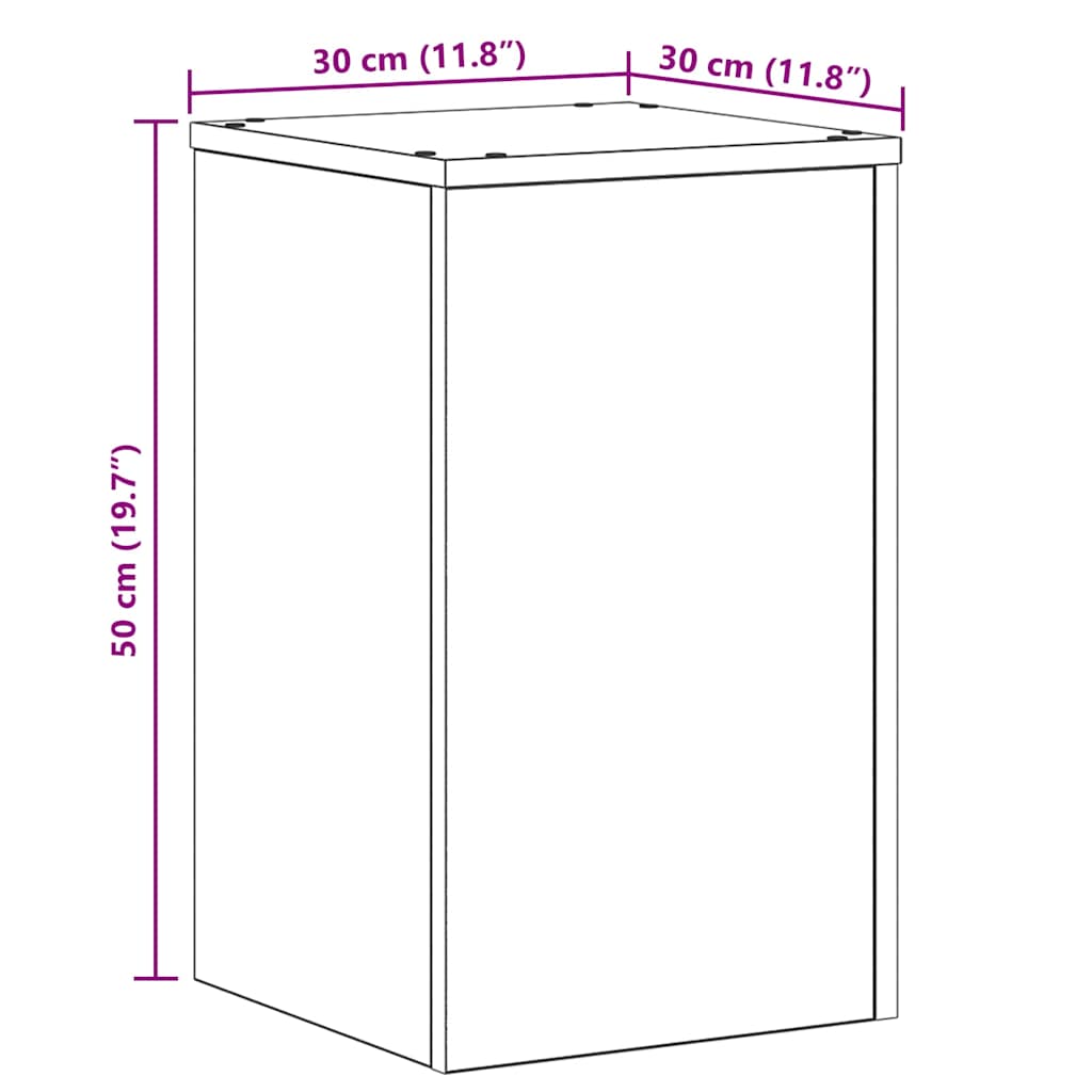 Pflanzenständer 2 pcs Schwarze Eiche 30 x 30 x 50 cm