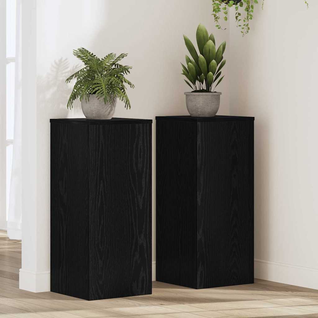 Pflanzenständer 2 pcs Schwarze Eiche 30 x 30 x 70 cm