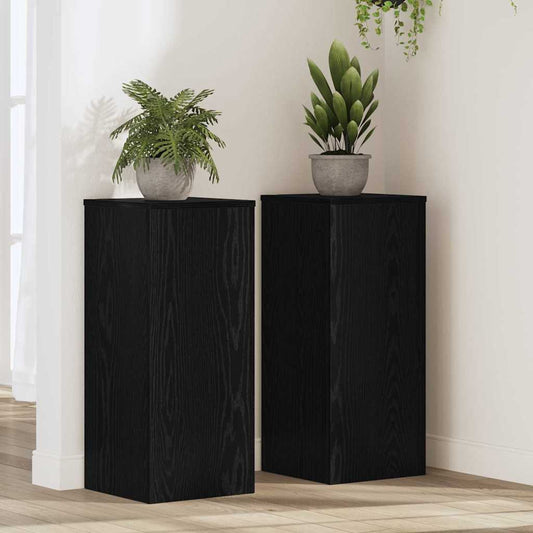 Pflanzenständer 2 pcs Schwarze Eiche 30 x 30 x 70 cm