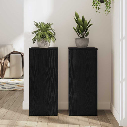 Pflanzenständer 2 pcs Schwarze Eiche 30 x 30 x 70 cm