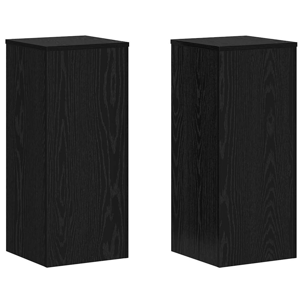 Pflanzenständer 2 pcs Schwarze Eiche 30 x 30 x 70 cm