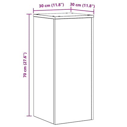 Pflanzenständer 2 pcs Schwarze Eiche 30 x 30 x 70 cm