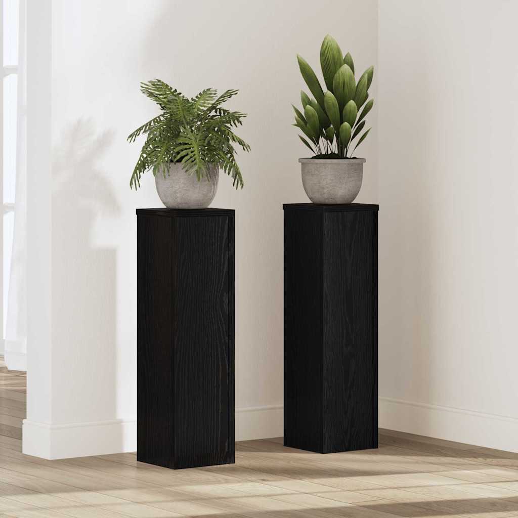 Pflanzenständer 2 pcs Schwarze Eiche 17 x 17 x 60 cm