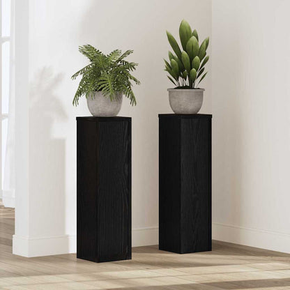 Pflanzenständer 2 pcs Schwarze Eiche 17 x 17 x 60 cm