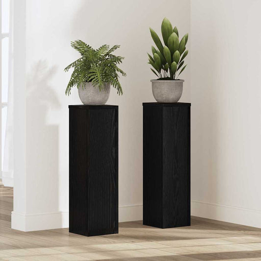 Pflanzenständer 2 pcs Schwarze Eiche 17 x 17 x 60 cm