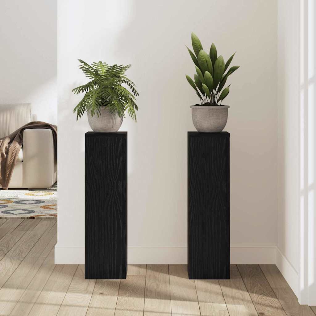 Pflanzenständer 2 pcs Schwarze Eiche 17 x 17 x 60 cm