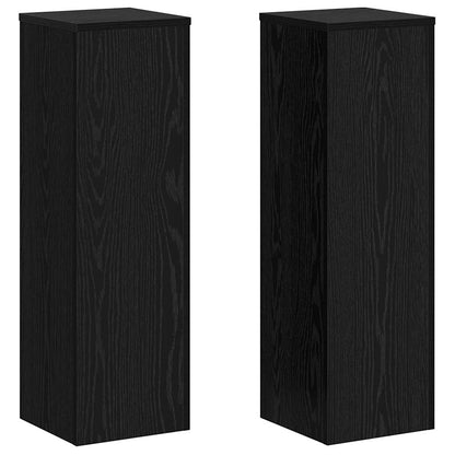 Pflanzenständer 2 pcs Schwarze Eiche 25 x 25 x 80 cm