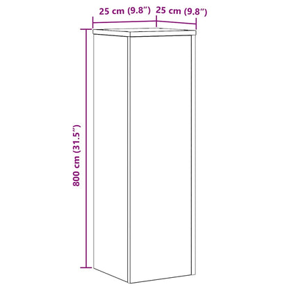 Pflanzenständer 2 pcs Schwarze Eiche 25 x 25 x 80 cm
