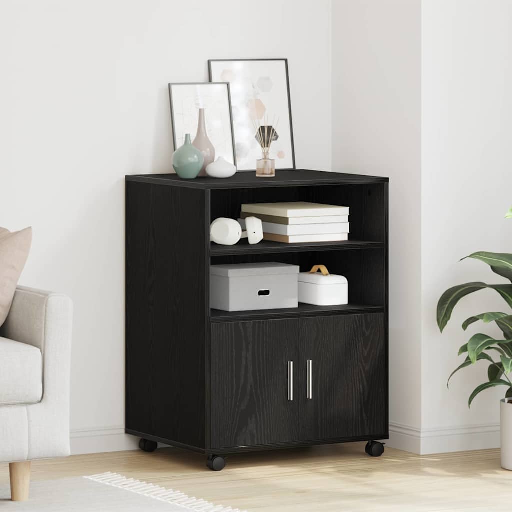 Rollschrank Schwarze Eiche 60 x 48 x 81 cm Holzwerkstoff