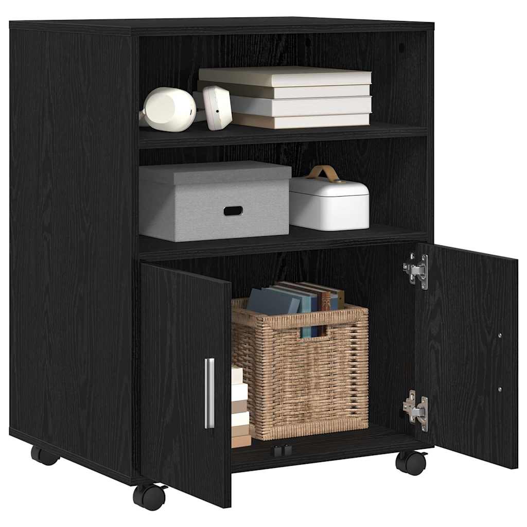 Rollschrank Schwarze Eiche 60 x 48 x 81 cm Holzwerkstoff