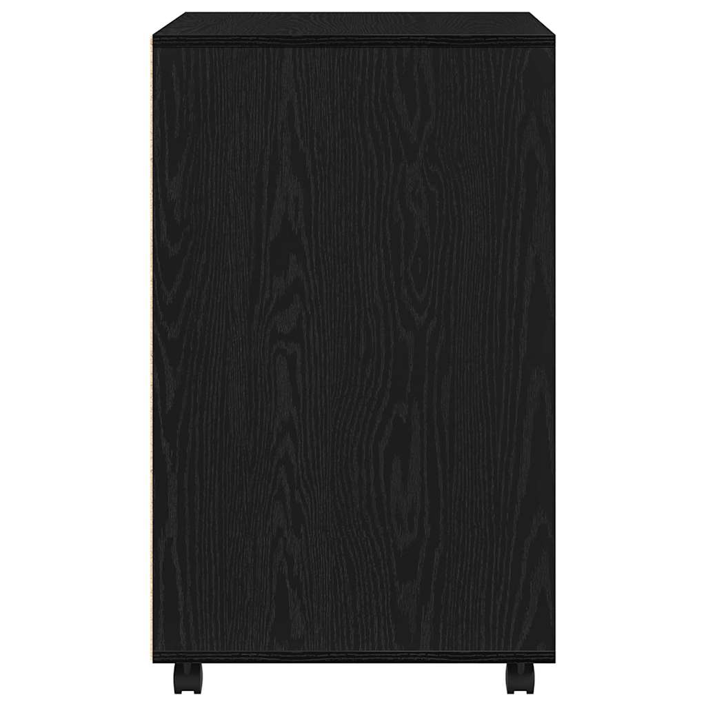 Rollschrank Schwarze Eiche 60 x 48 x 81 cm Holzwerkstoff