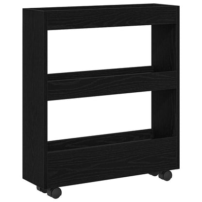 Schmaler Aufbewahrungswagen Schwarze Eiche 60 x 18 x 70 cm