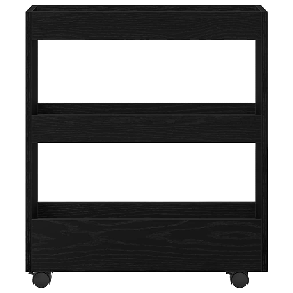 Schmaler Aufbewahrungswagen Schwarze Eiche 60 x 18 x 70 cm