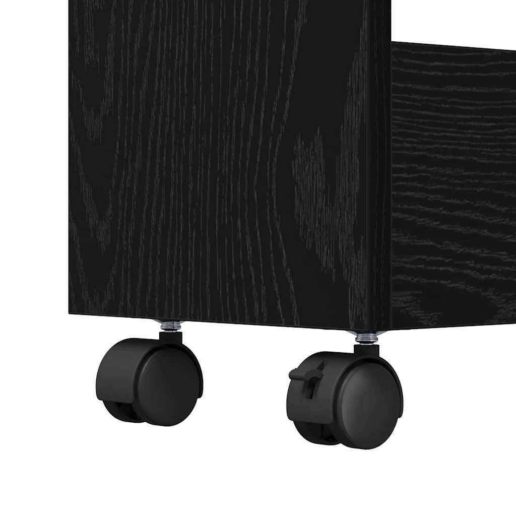 Schmaler Aufbewahrungswagen Schwarze Eiche 60 x 22 x 80 cm