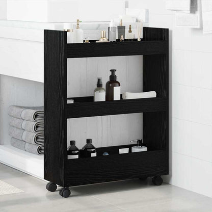 Schmaler Aufbewahrungswagen Schwarze Eiche 60 x 22 x 80 cm