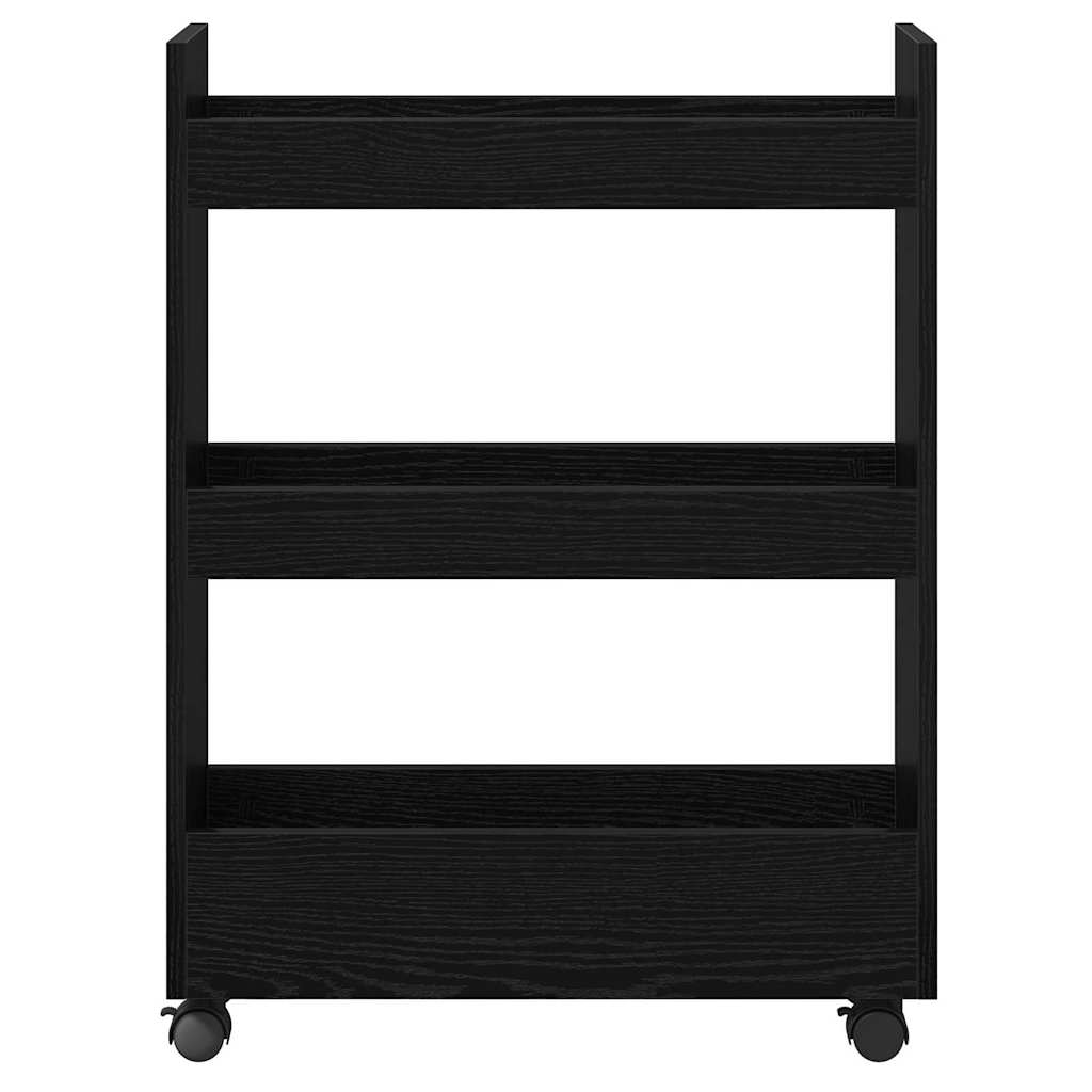 Schmaler Aufbewahrungswagen Schwarze Eiche 60 x 22 x 80 cm