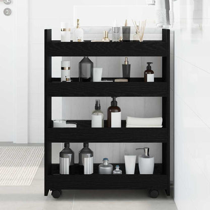 Schmaler Aufbewahrungswagen Schwarze Eiche 60 x 20 x 82 cm