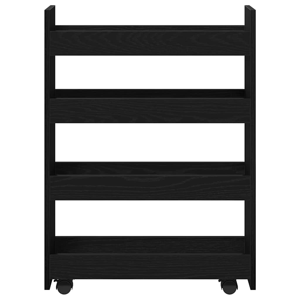 Schmaler Aufbewahrungswagen Schwarze Eiche 60 x 20 x 82 cm