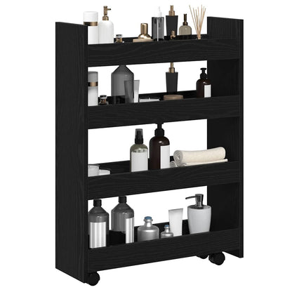 Schmaler Aufbewahrungswagen Schwarze Eiche 60 x 20 x 82 cm