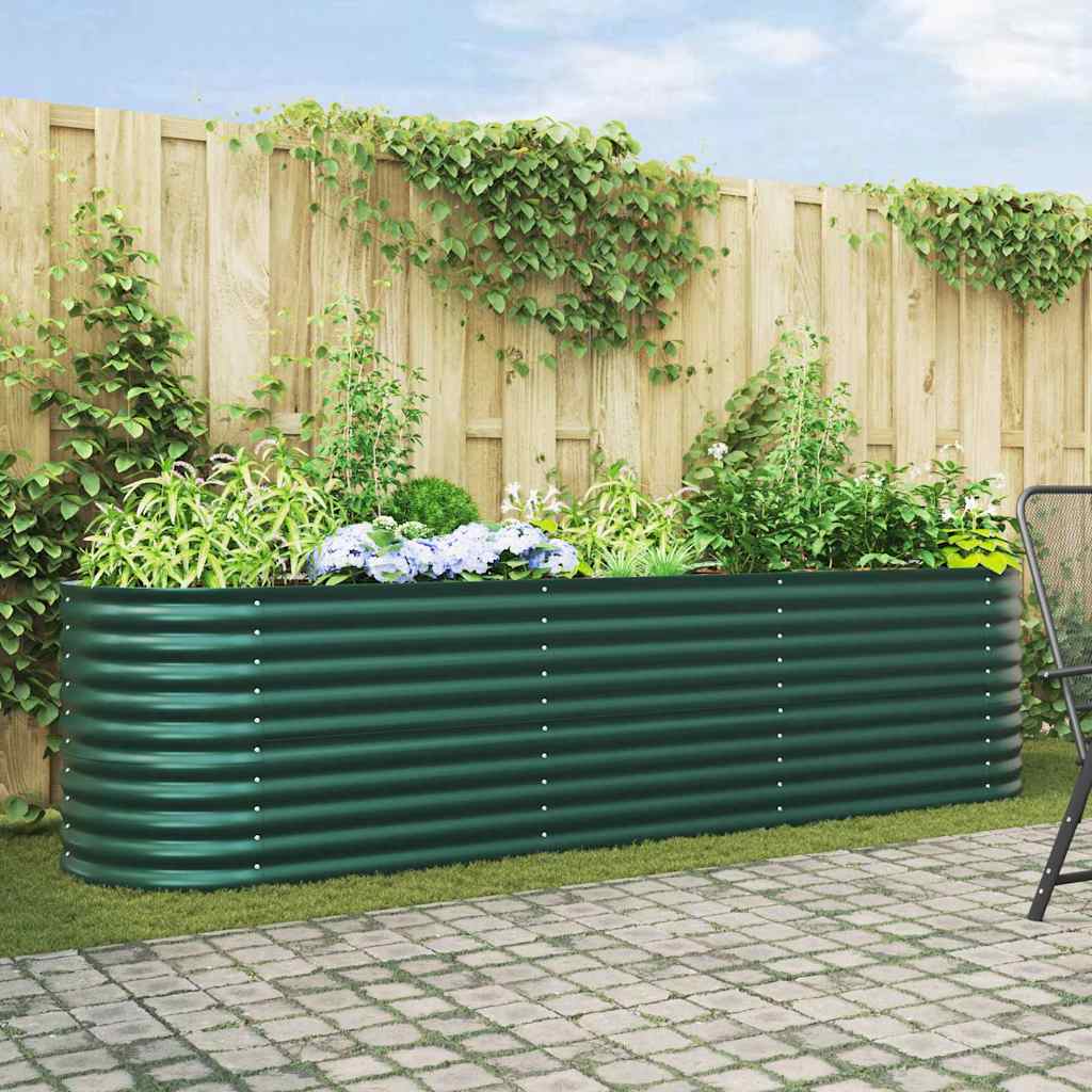 Garten-Hochbeet Grün 320 x 80 x 81 cm Stahl