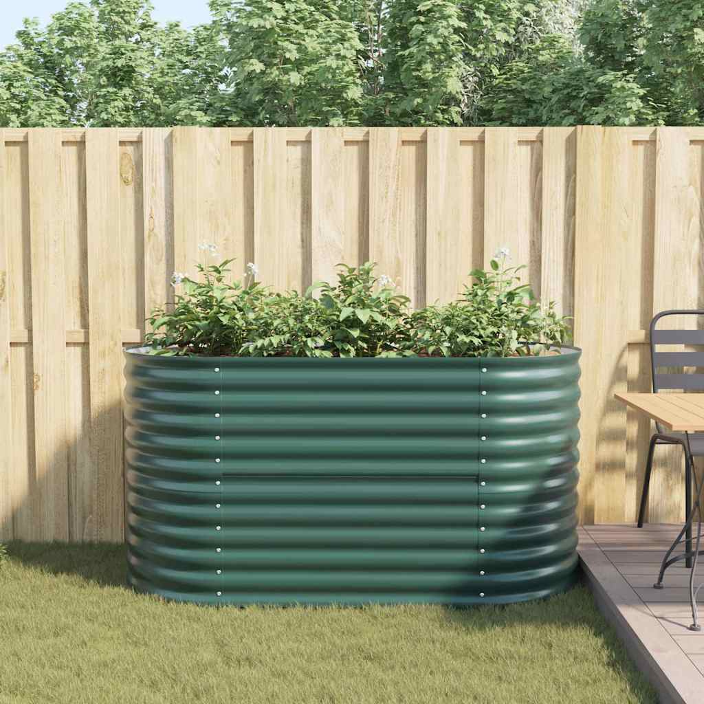 Garten-Hochbeet Grün 160 x 80 x 81 cm Stahl