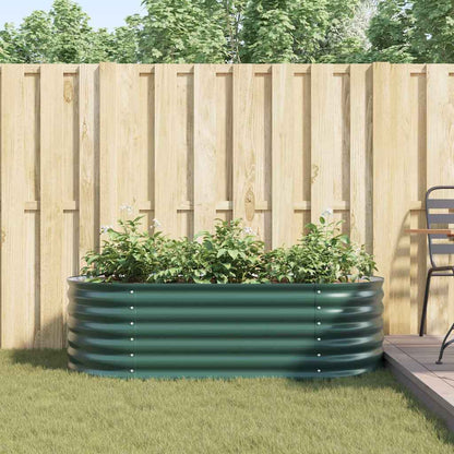 Garten-Hochbeet Grün 160 x 80 x 44 cm Stahl