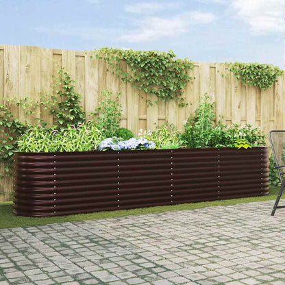 Garten-Hochbeet Braun 400 x 80 x 81 cm Stahl