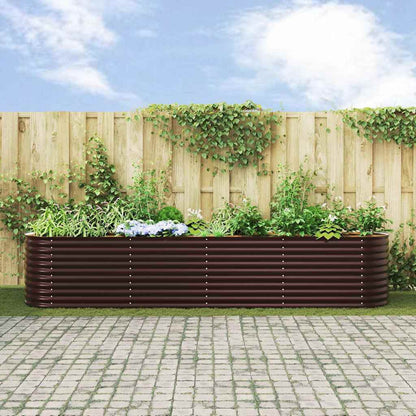 Garten-Hochbeet Braun 400 x 80 x 81 cm Stahl