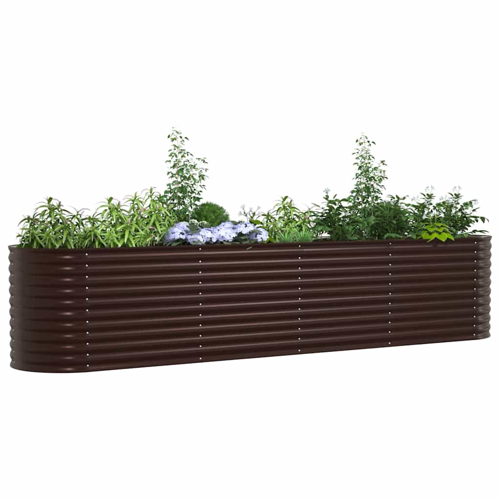 Garten-Hochbeet Braun 400 x 80 x 81 cm Stahl