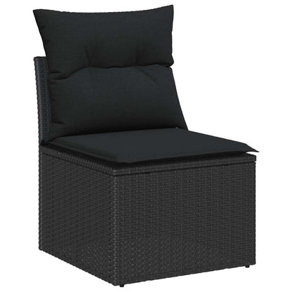 Garten-Sofa-Set 6 pcs Schwarz Poly Rattan