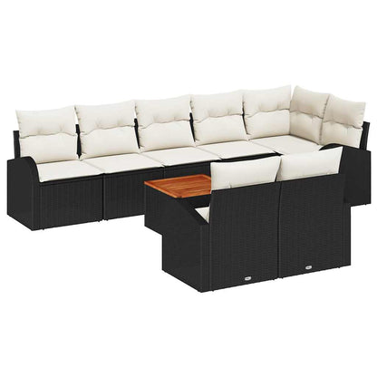 Garten-Sofa-Set 9 pcs Schwarz Poly Rattan