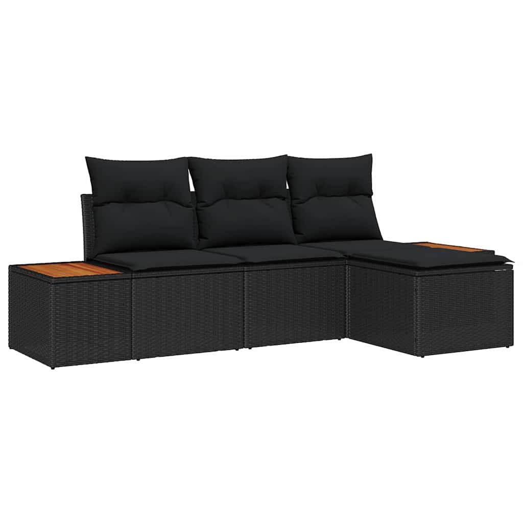 mit Kissen Verstellbar 4 pcs Schwarz