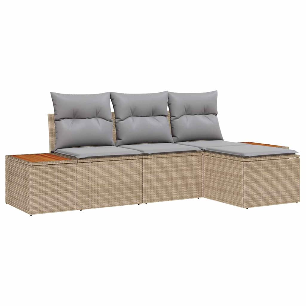 mit Kissen Verstellbar 4 pcs Beige