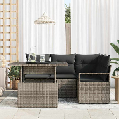 Garten-Sofa-Set mit Kissen 5 pcs Grau 100 x 55 x 73 cm