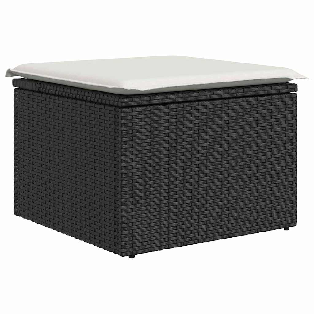 Garten-Sofa-Set mit Kissen 8 pcs Schwarz und Creme