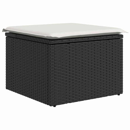 Garten-Sofa-Set mit Kissen 8 pcs Schwarz und Creme