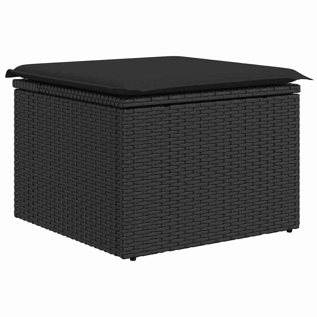 Garten-Sofa-Set mit Kissen 8 pcs Schwarz
