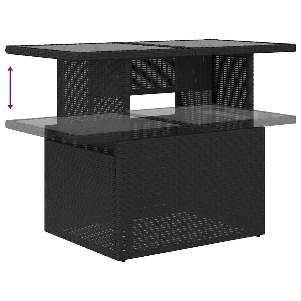 Garten-Sofa-Set mit Kissen 8 pcs Schwarz