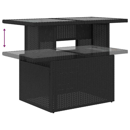Garten-Sofa-Set mit Kissen 8 pcs Schwarz
