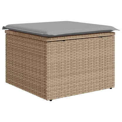 Garten-Sofa-Set mit Kissen 9 pcs Beige und Hellgrau