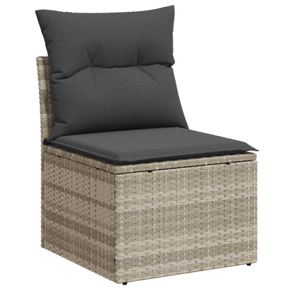 Garten-Sofa-Set mit Kissen 9 pcs Hellgrau